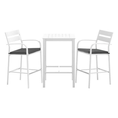 3-Piece Outdoor Bar Set Patio Aluminium Bistro