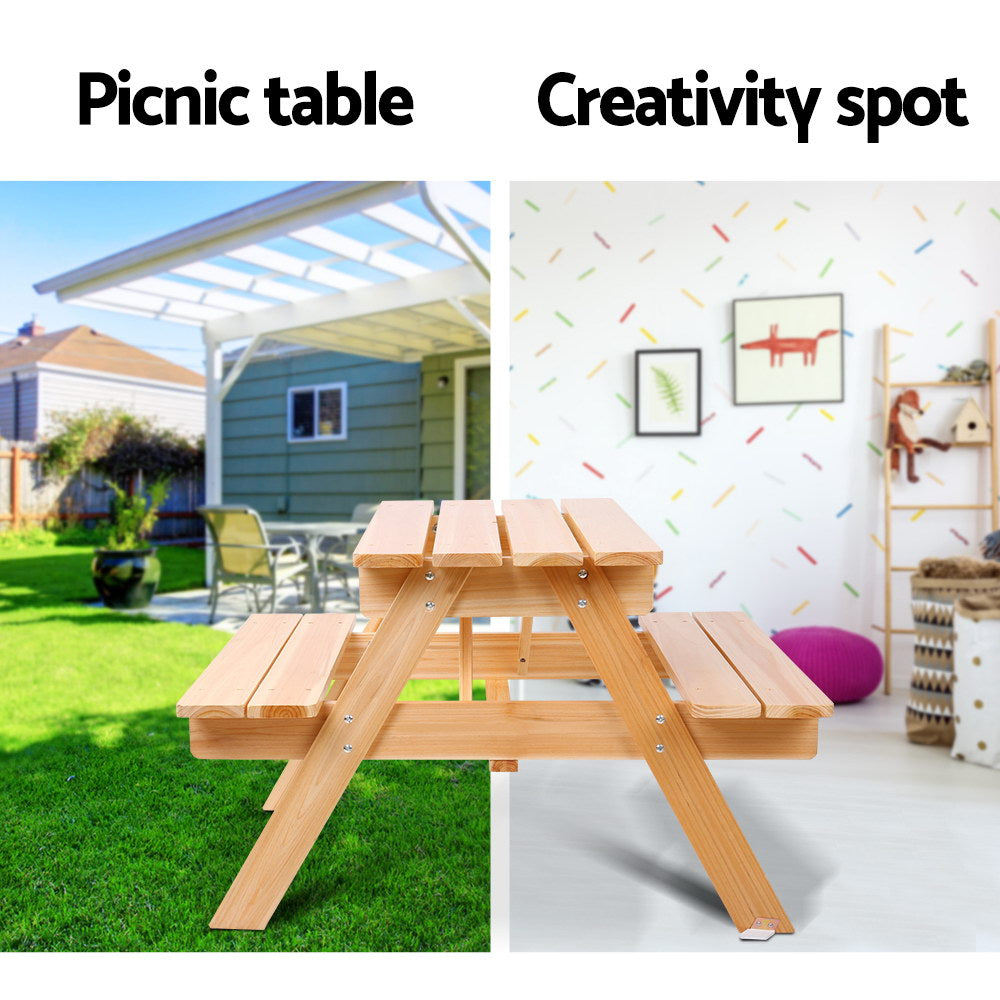 Durable Kids Outdoor Picnic Bench Set - Wooden