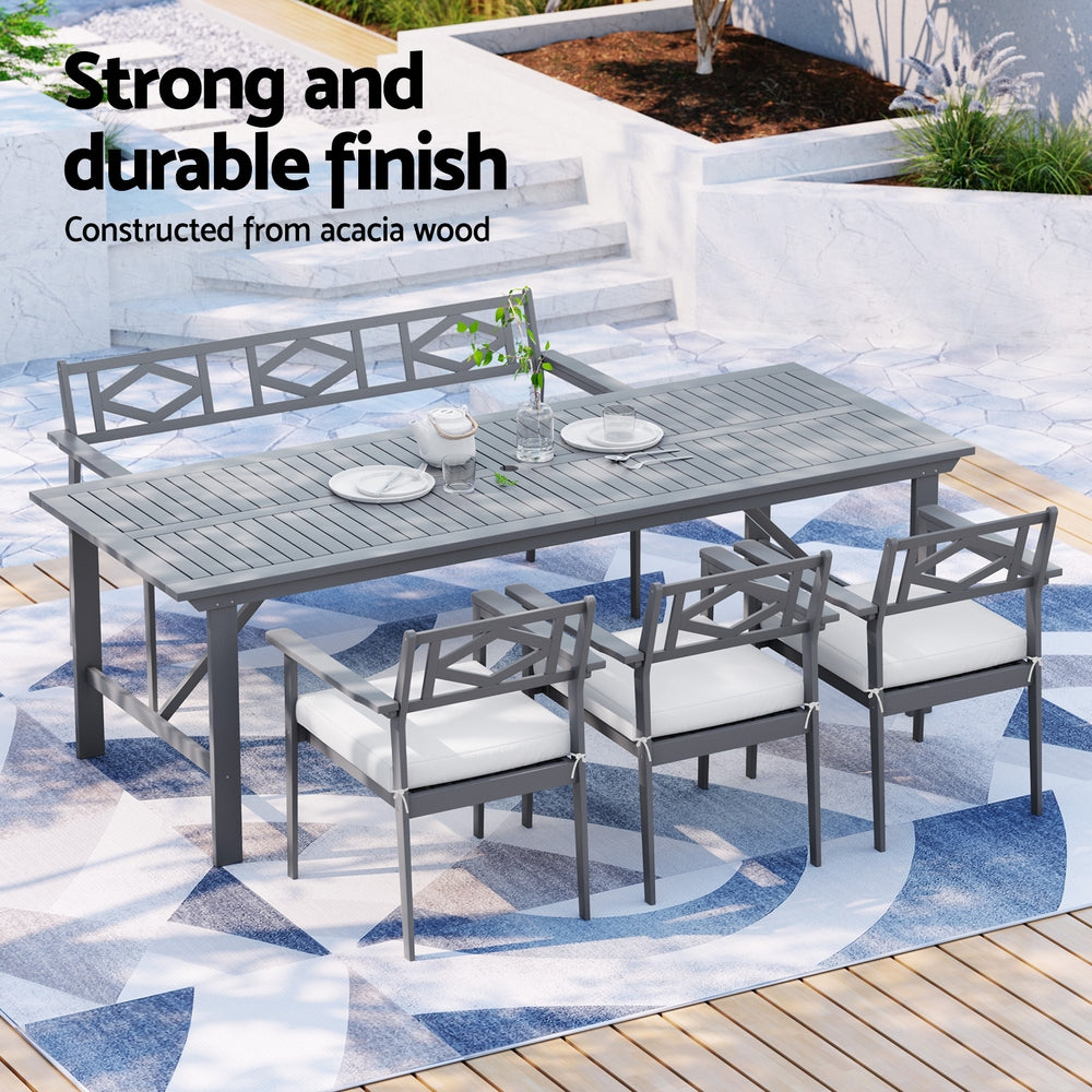 Durable 5-Piece Wooden Outdoor Dining Set