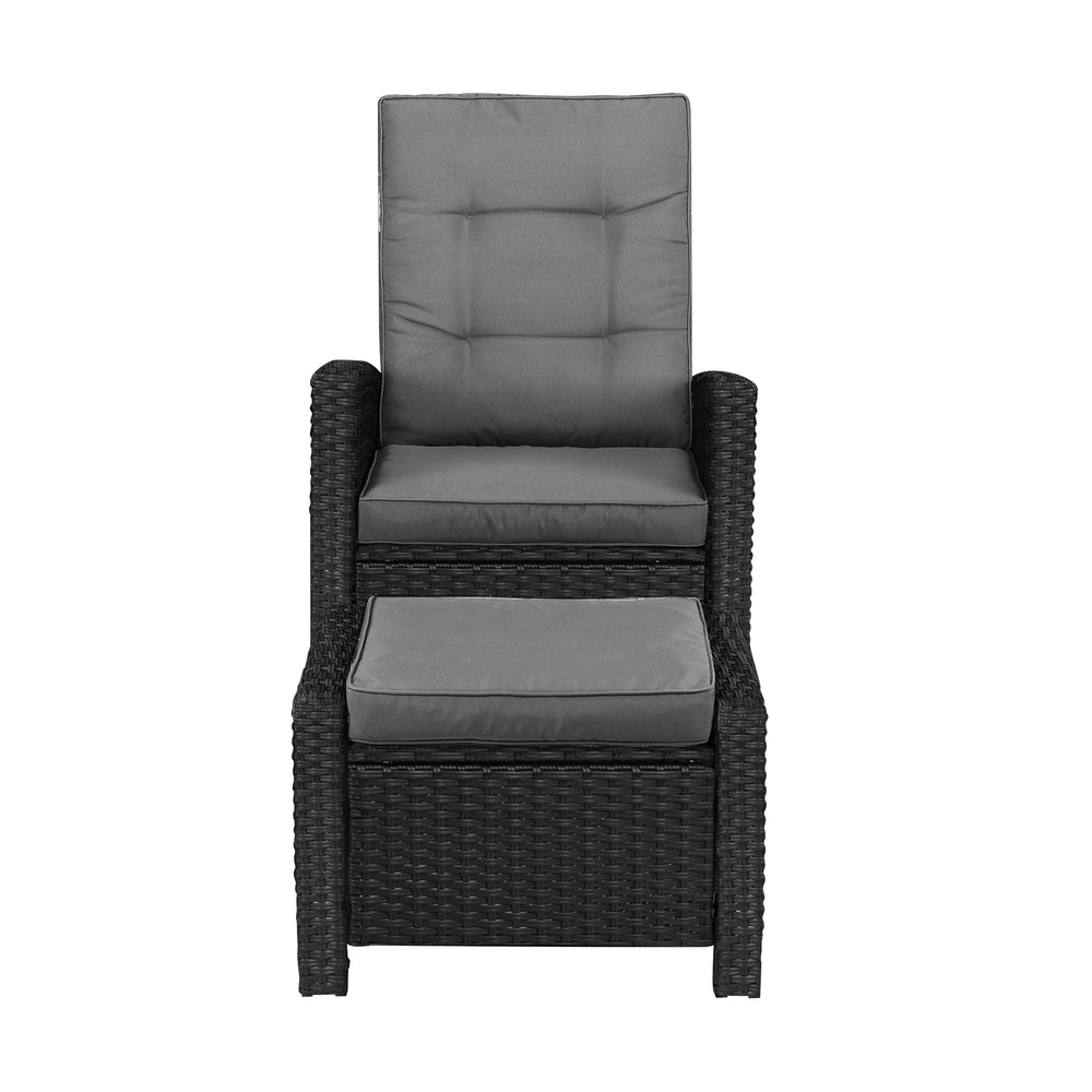 Elevate Your Outdoor Experience with Luxurious Wicker Sun Lounge Sofas-Black\Grey