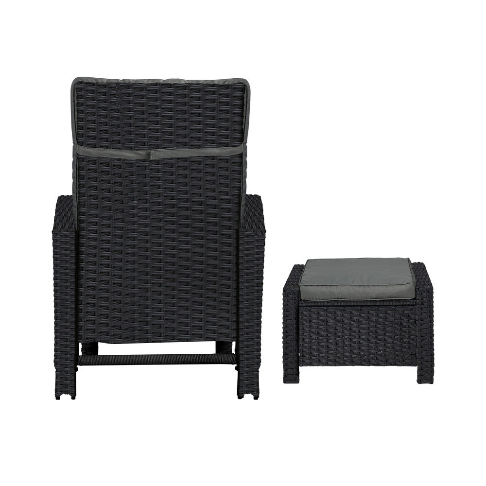 Recliner Chairs Sun Lounge Outdoor Patio Furniture Wicker Lounger 2X