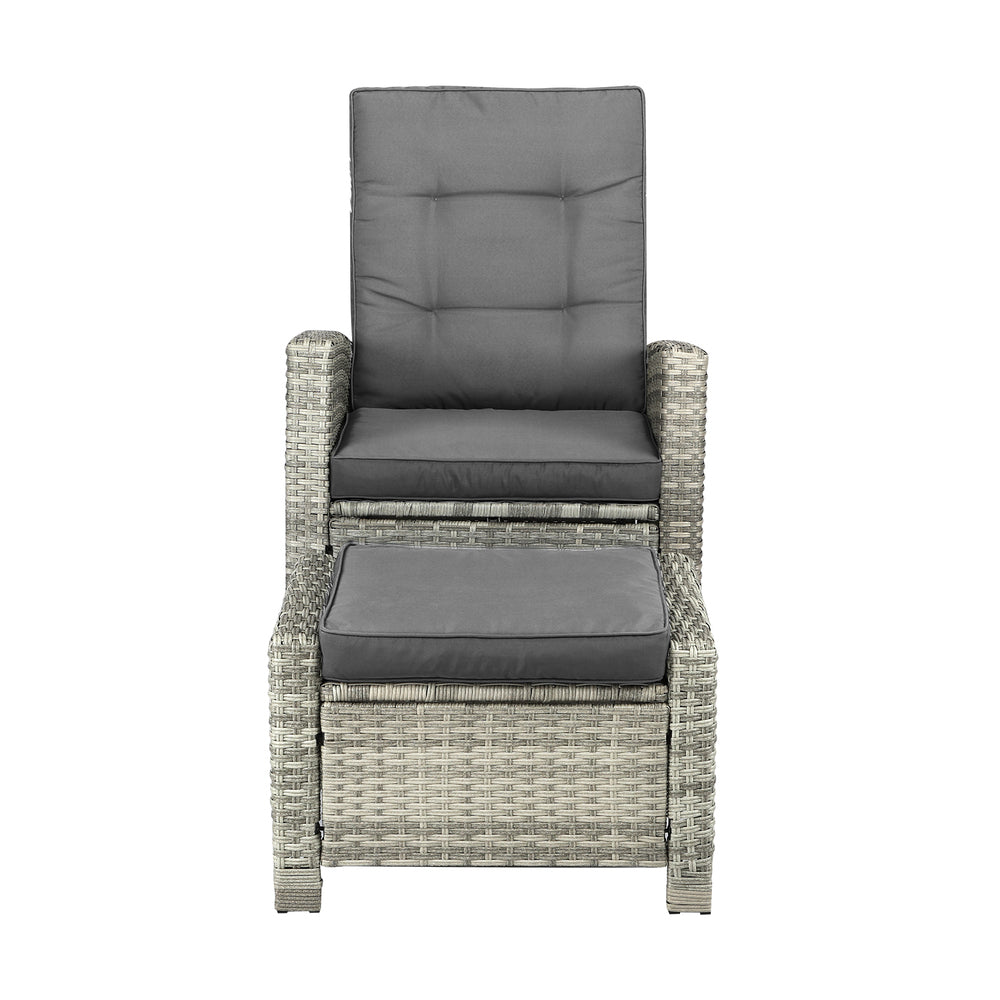 Elevate Your Outdoor Experience with Luxurious Wicker Sun Lounge Sofas-Black\Grey