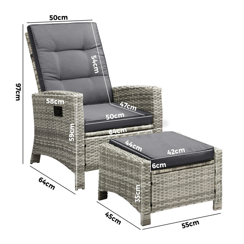 Elevate Your Outdoor Experience with Luxurious Wicker Sun Lounge Sofas-Black\Grey