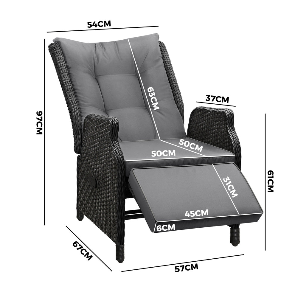 Experience Ultimate Comfort with Our Stylish Beach Chair Recliners-Black\Grey