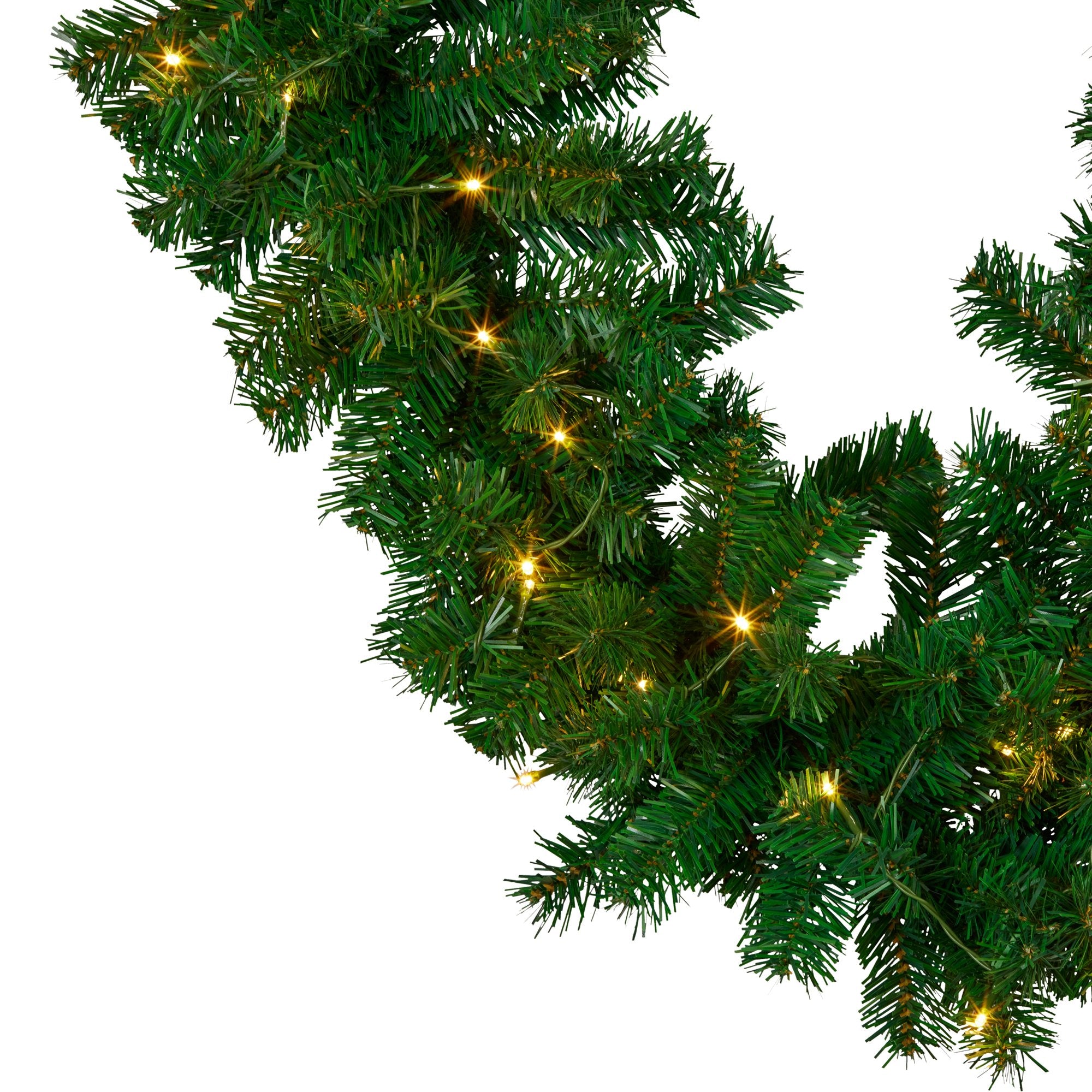 Green Pre-Lit Christmas Garland - 274cm