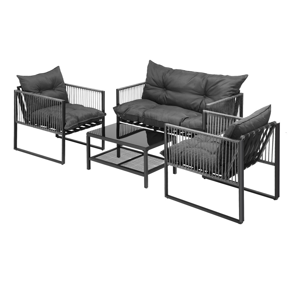 4 Piece Outdoor Furniture Setting Grey