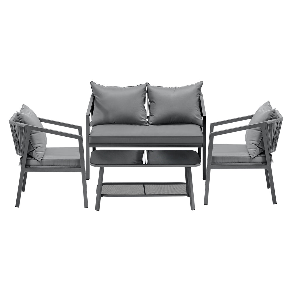 Set of 2 Outdoor Furniture Setting Garden Patio Lounge Sofa Table Chairs