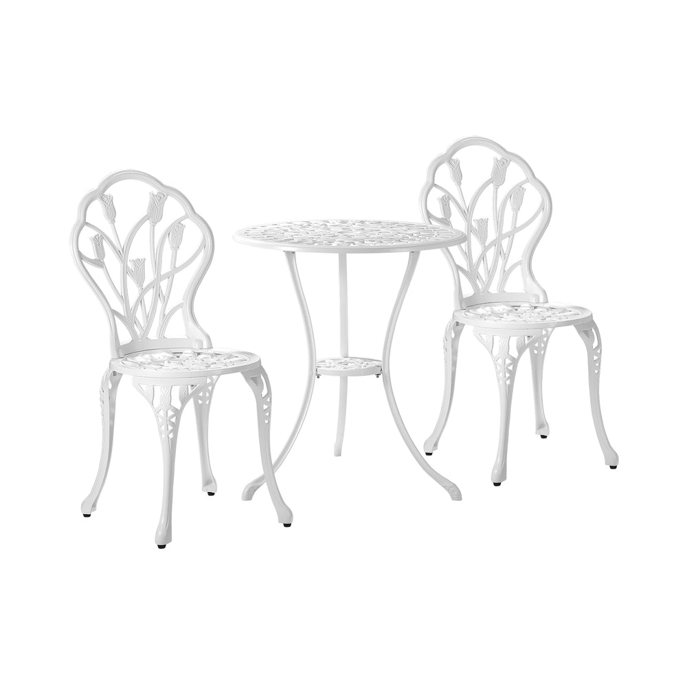 3 Piece Outdoor Furniture Setting Chairs Table Bistro Patio Dining Set