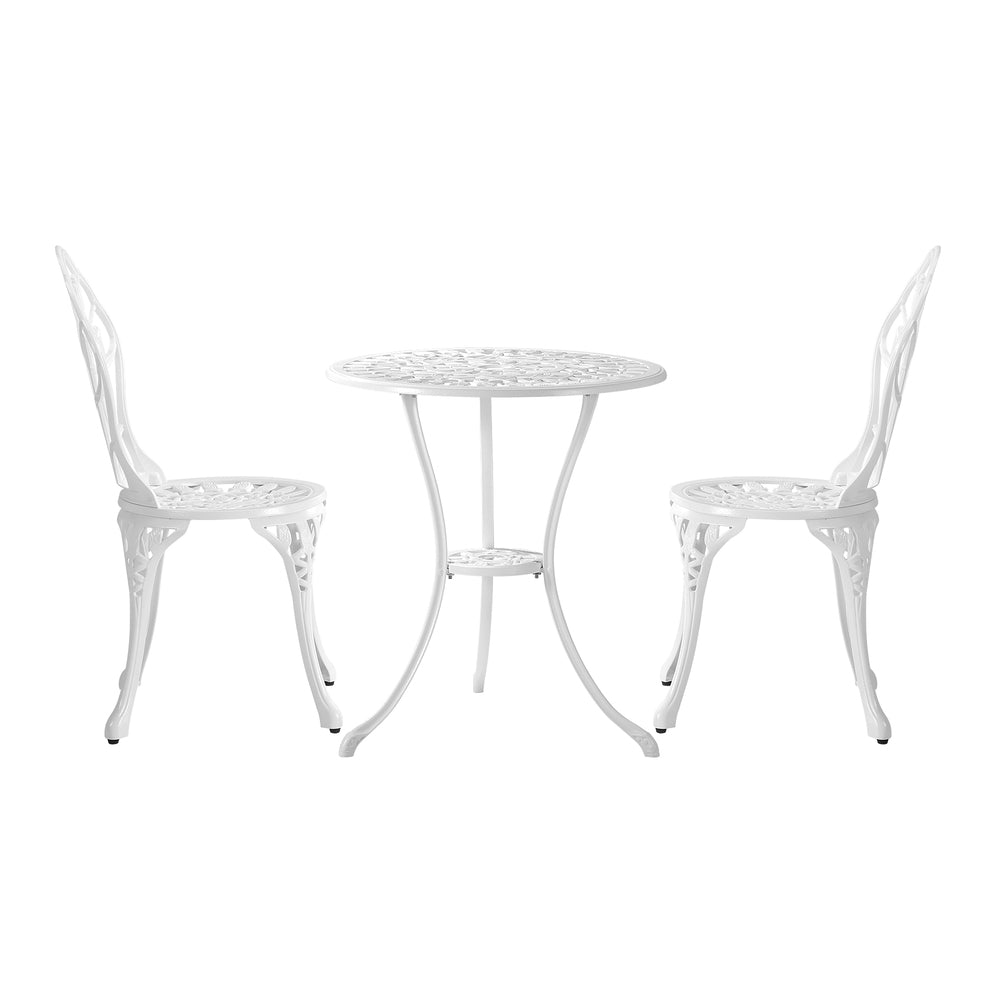 3 Piece Outdoor Furniture Setting Chairs Table Bistro Patio Dining Set