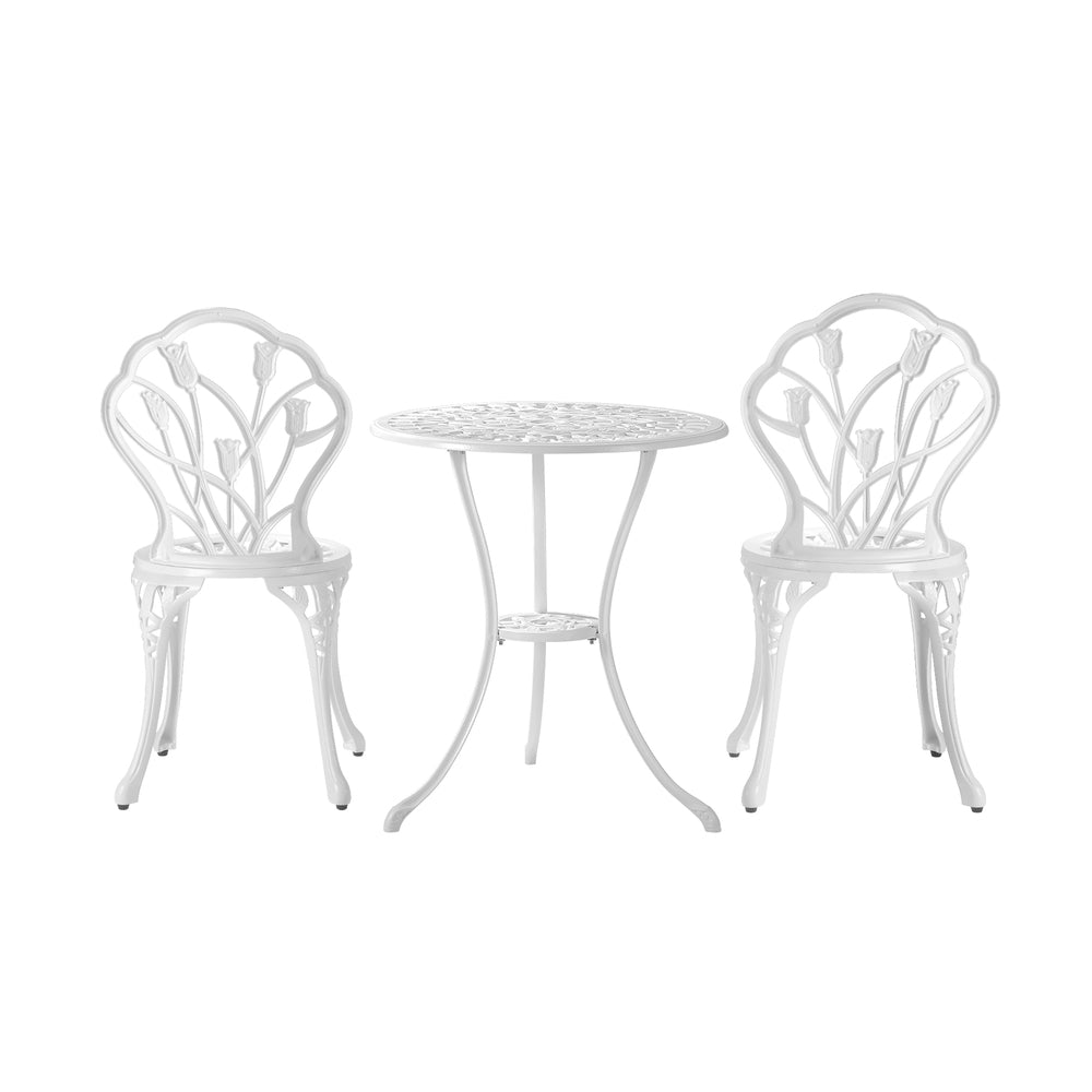 3 Piece Outdoor Furniture Setting Chairs Table Bistro Patio Dining Set