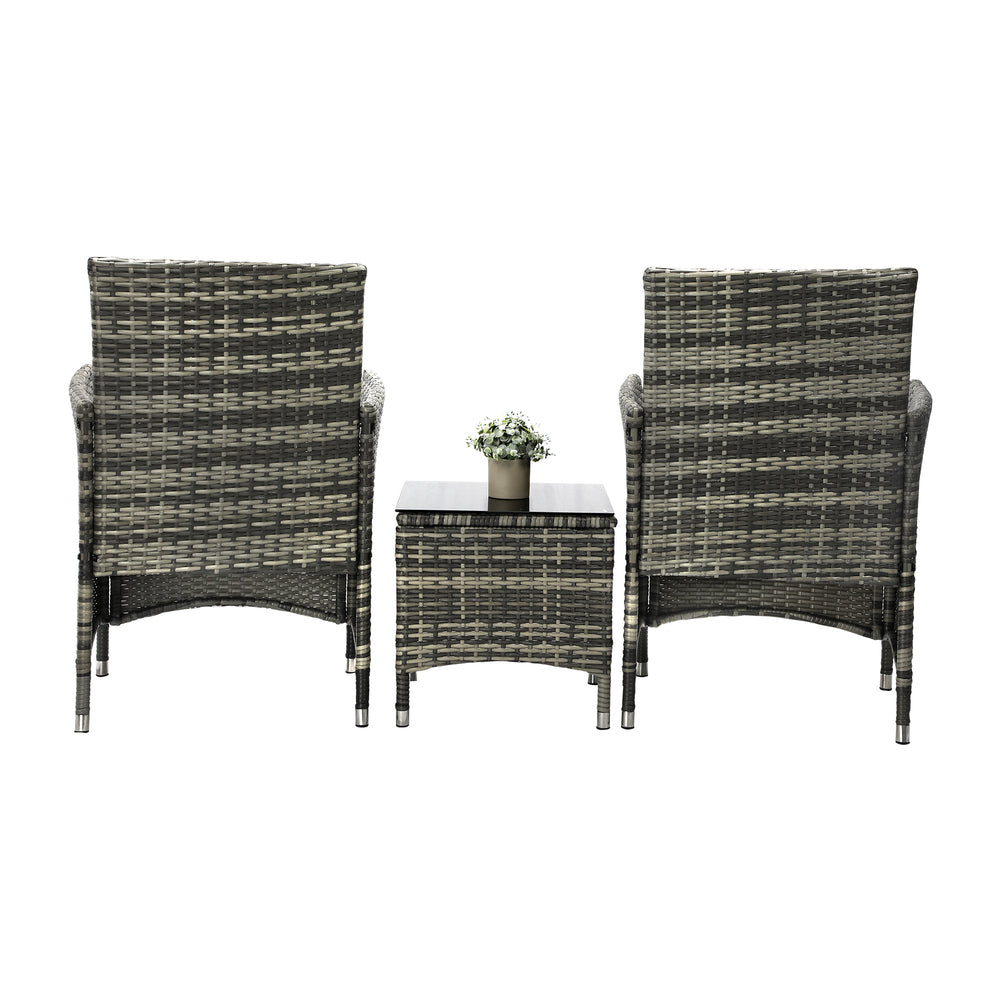 Outdoor Furniture Setting 3 Piece Wicker Bistro Set Patio Chairs Table