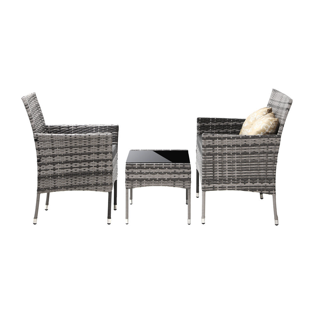 Outdoor Furniture 4-Piece Lounge Setting Chairs Table Wicker Set Patio