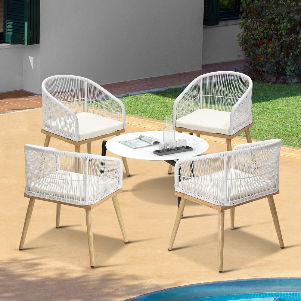 3pcs  Seater Outdoor Patio Set 50/70 cm Table Beige and Natural Chairs