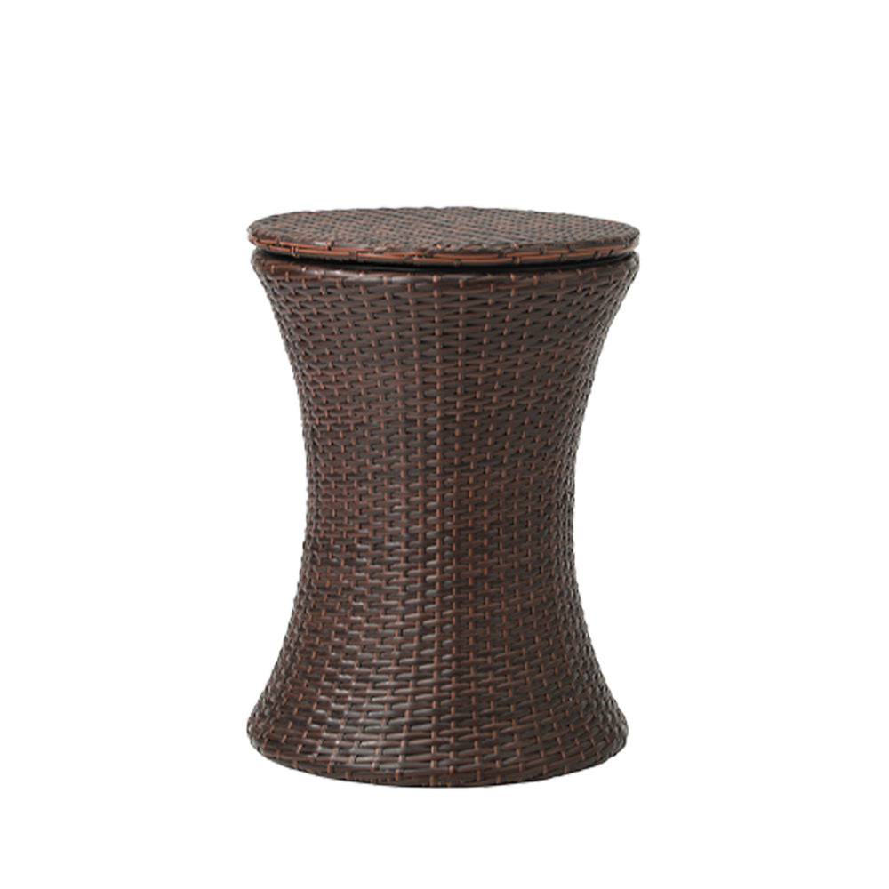 Outdoor Patio Set Ice Bucket Brown Table Sofa Setting 3pcs