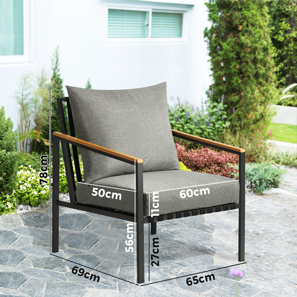 Outdoor Lounge Chairs Patio Furniture Chairs Garden Sofa with Cushions