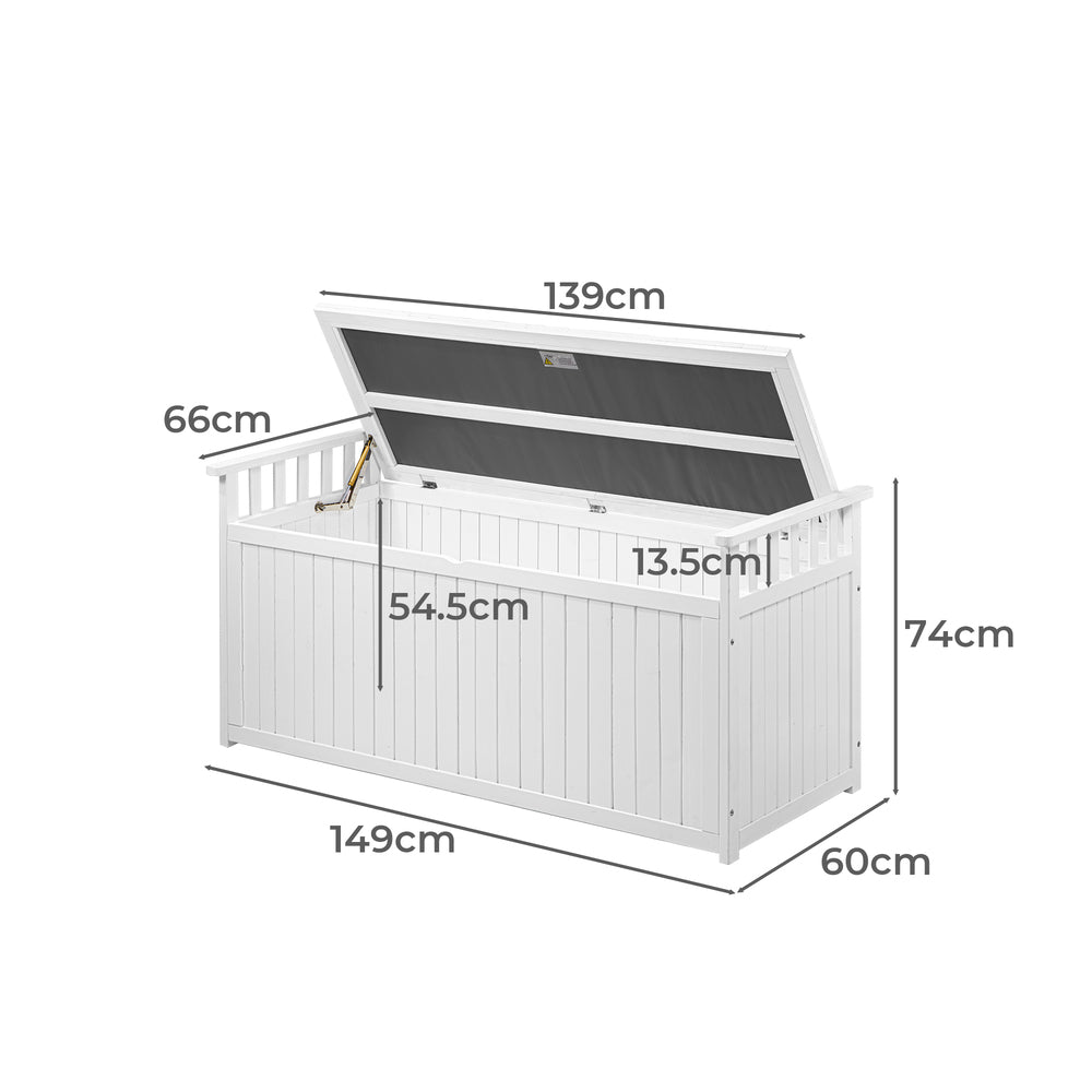 Outdoor Storage Box Garden Bench Wooden 500L Charcoal