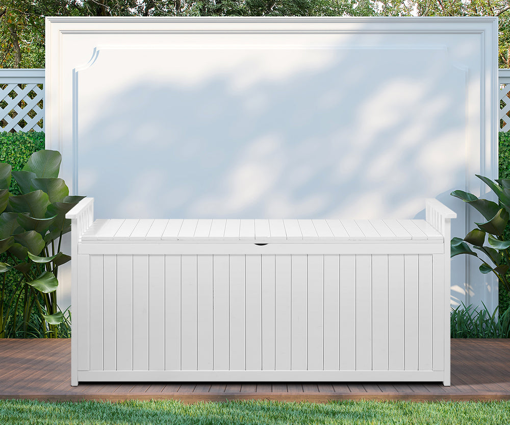 Outdoor Storage Box Garden Bench Wooden 500L Charcoal