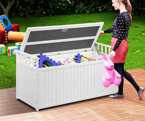 Outdoor Storage Box Garden Bench Wooden 500L Charcoal