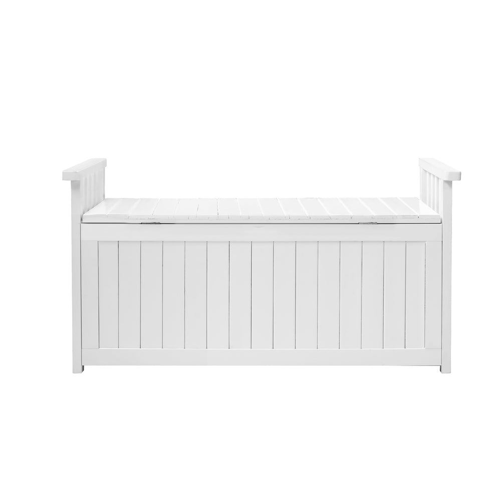 Outdoor Storage Box Wooden Garden Bench L Charcoal