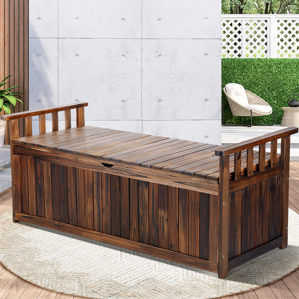 Outdoor Storage Box Garden Bench Wooden Chest Tool Container Cabinet XL