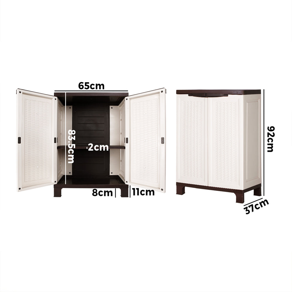 Outdoor Storage Cabinet Box Garage Cupboard Garden Adjustable Lockable