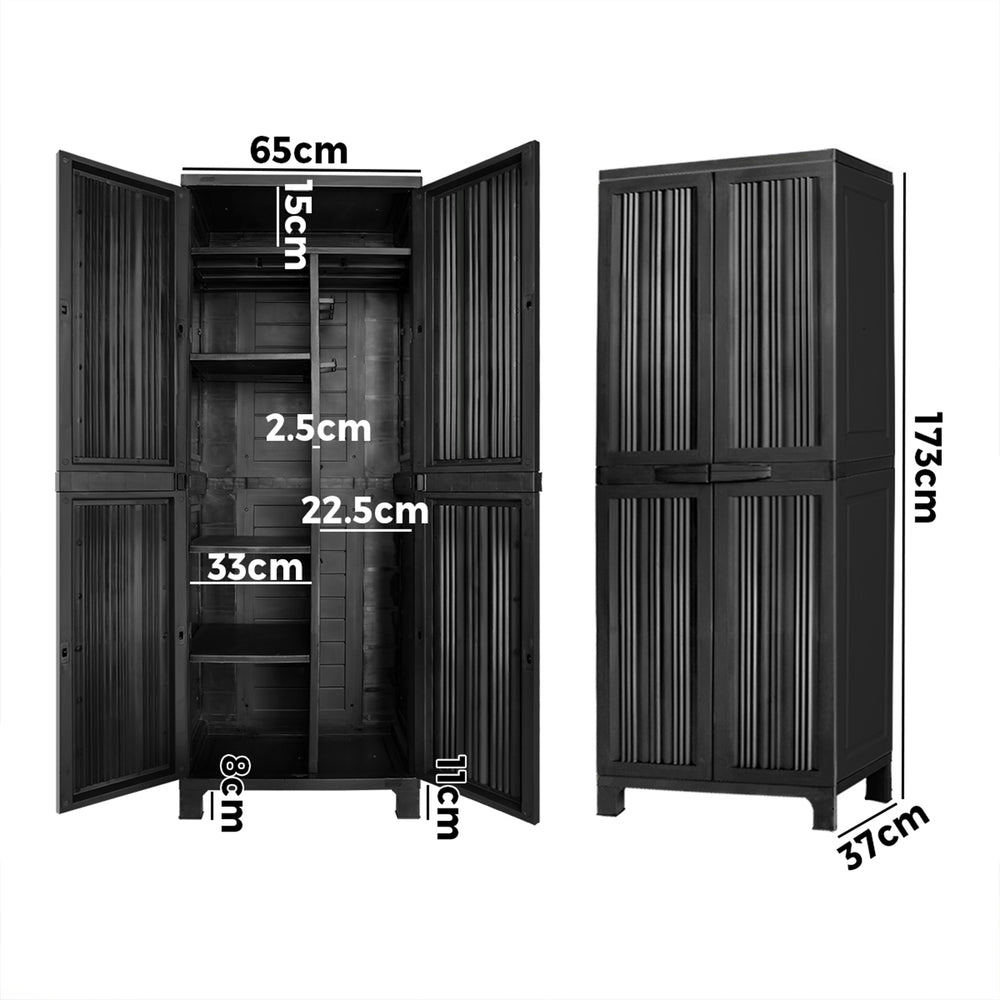 Outdoor Storage Cabinet Box Garage Cupboard Garden Adjustable Lockable