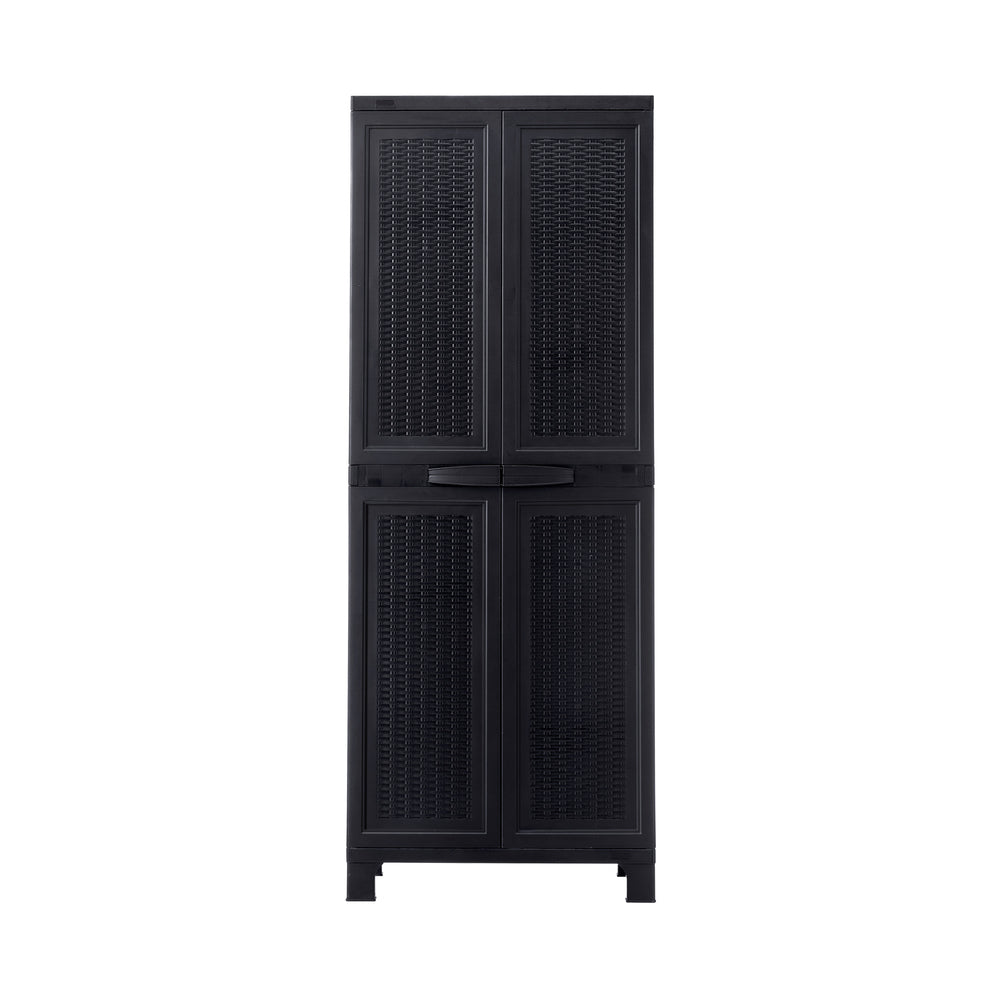 Outdoor Storage Cabinet Adjustable Tall Black