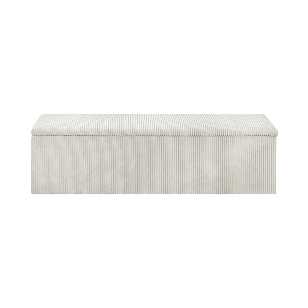 Storage Ottoman Blanket Box XL Polyester Beige/Grey