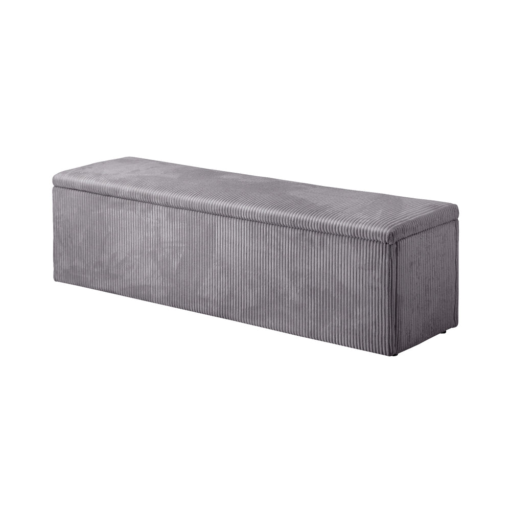 Storage Ottoman Blanket Box XL Polyester Beige/Grey