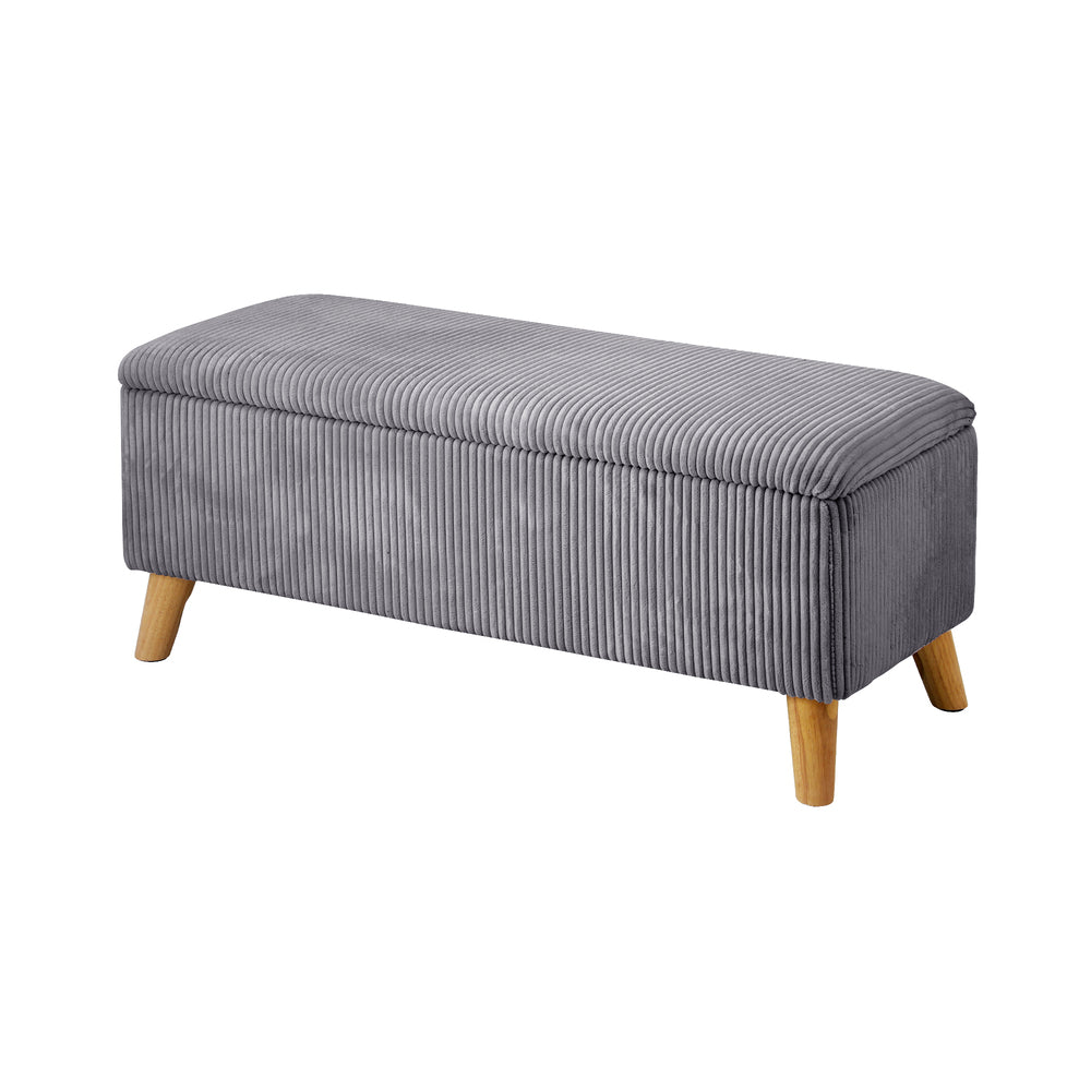 Storage Ottoman Blanket Box LARGE Polyester Beige/Grey