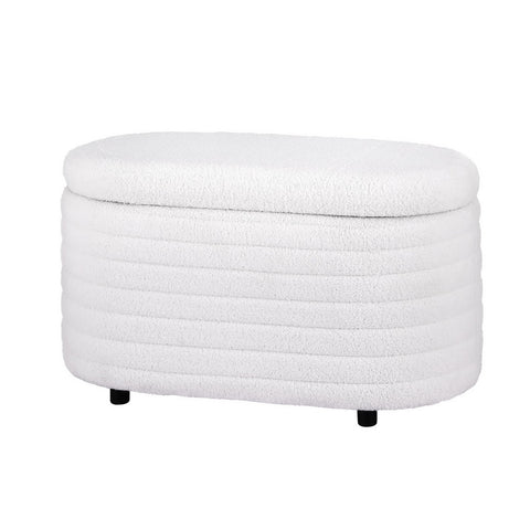 Storage Ottoman Blanket Box 87cm Boucle Fabric 