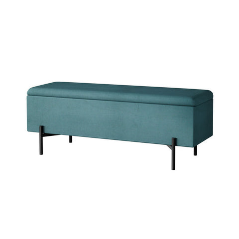 Storage Ottoman Blanket Box 140cm Velvet Green