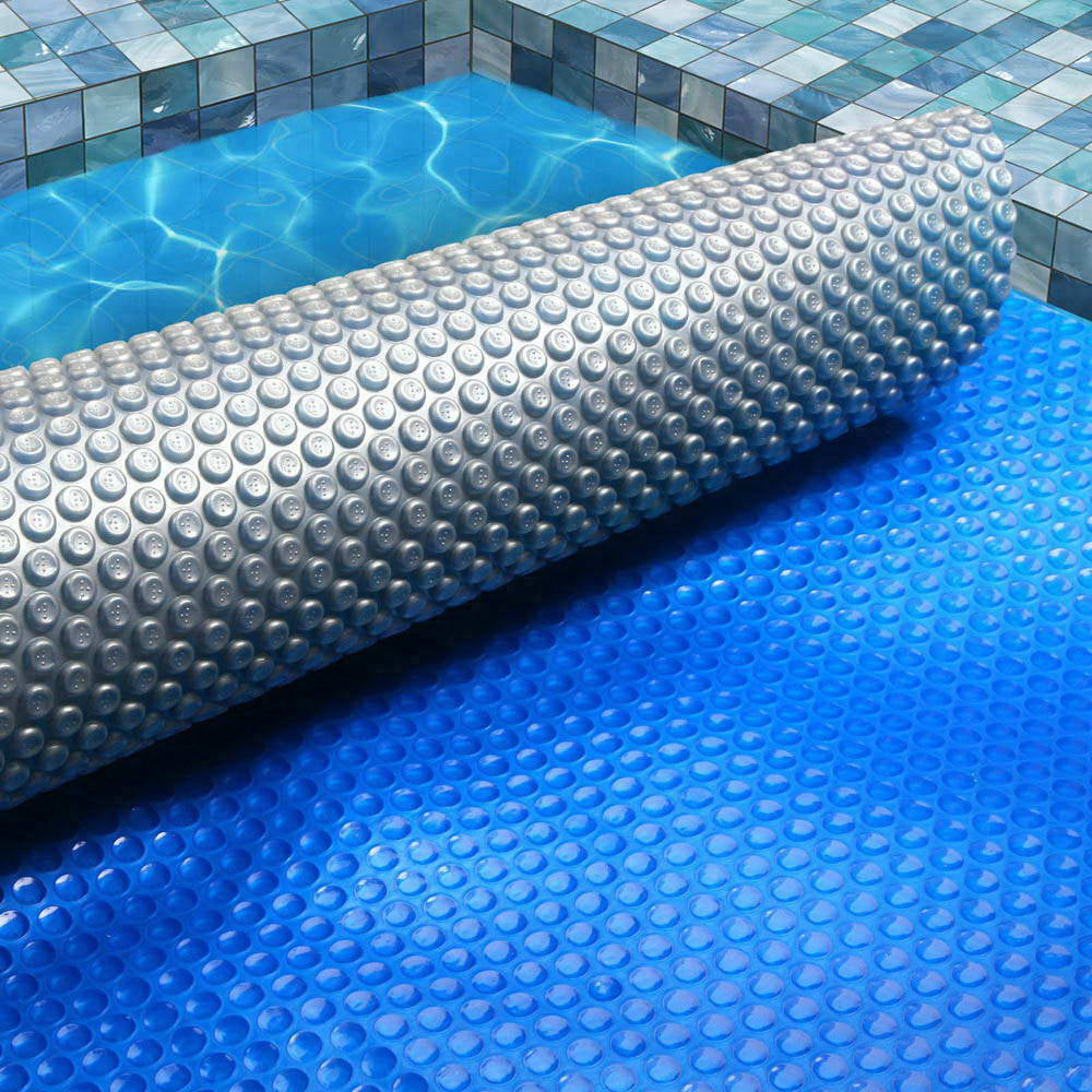 Aquabuddy Pool Cover 500 Micron 11x4.8m Swimming Pool Solar Blanket Blue Silver