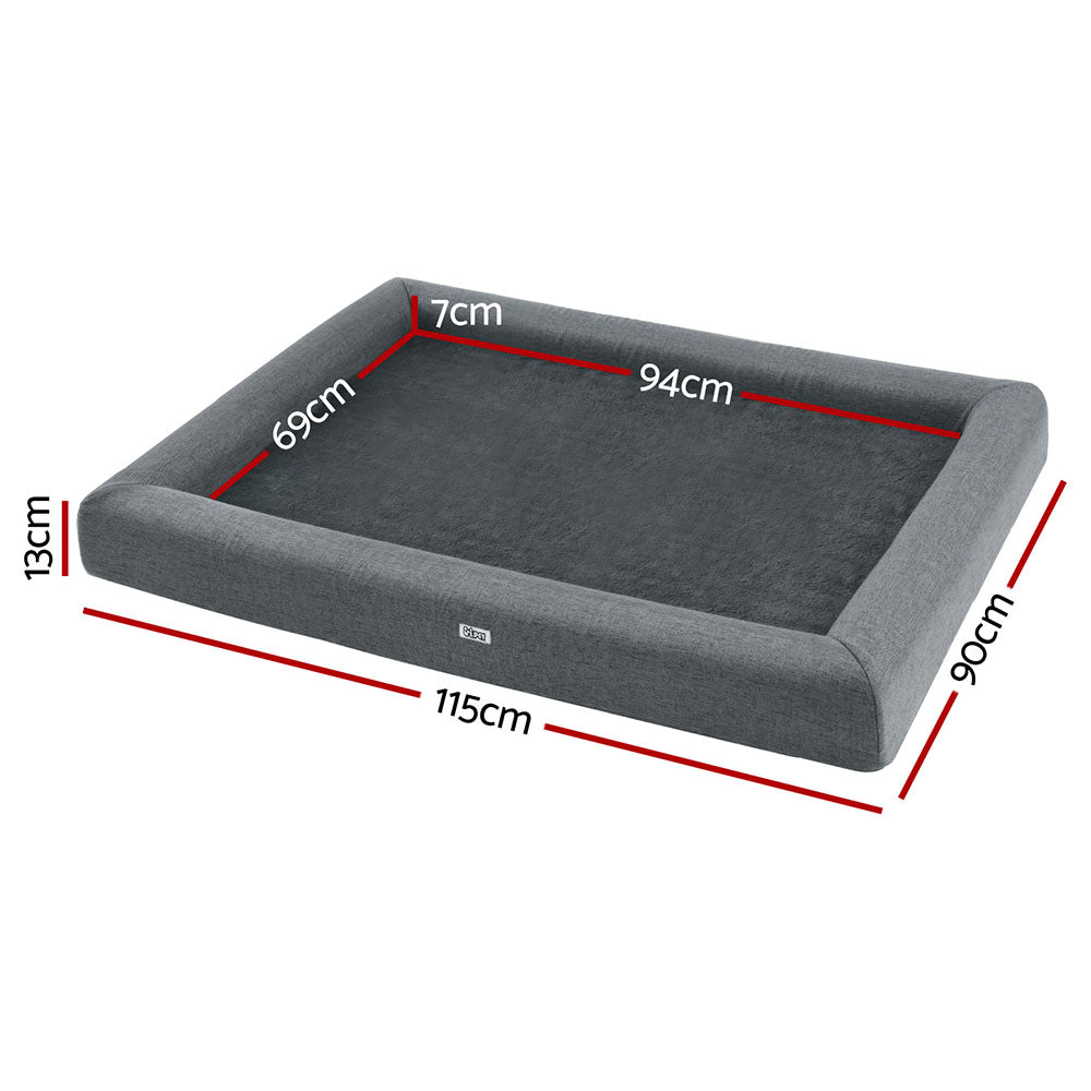 Pet Sofa Bed Egg Crate Cushion Grey