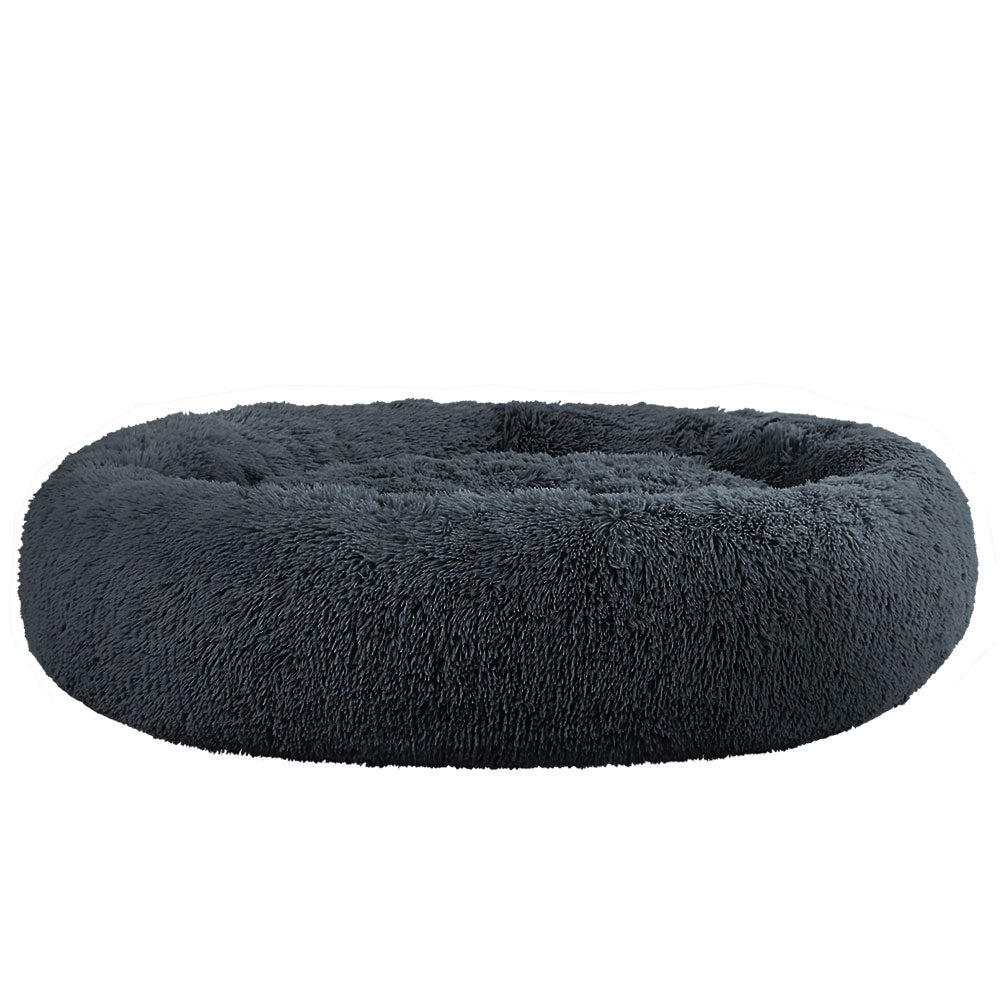 Pet Bed Dog Cat 110Cm Calming Extra Large Soft Plush Dark Grey