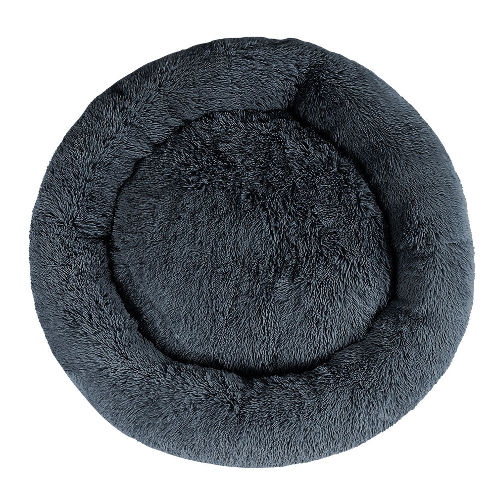 Pet Bed Dog Cat 110Cm Calming Extra Large Soft Plush Light Charcoal