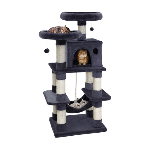 Elegant Cat Tree Tower with Scratching Posts - 145cm