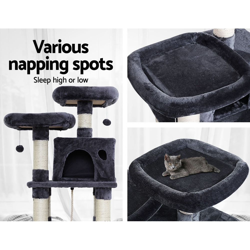 Elegant Cat Tree Tower with Scratching Posts - 145cm