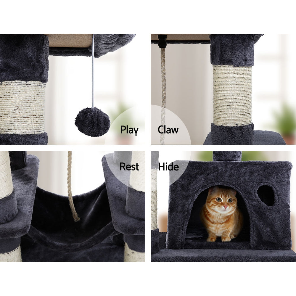 Elegant Cat Tree Tower with Scratching Posts - 145cm