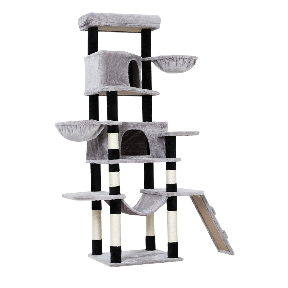 Elegant Cat Tree Tower with Scratching Posts - 161cm