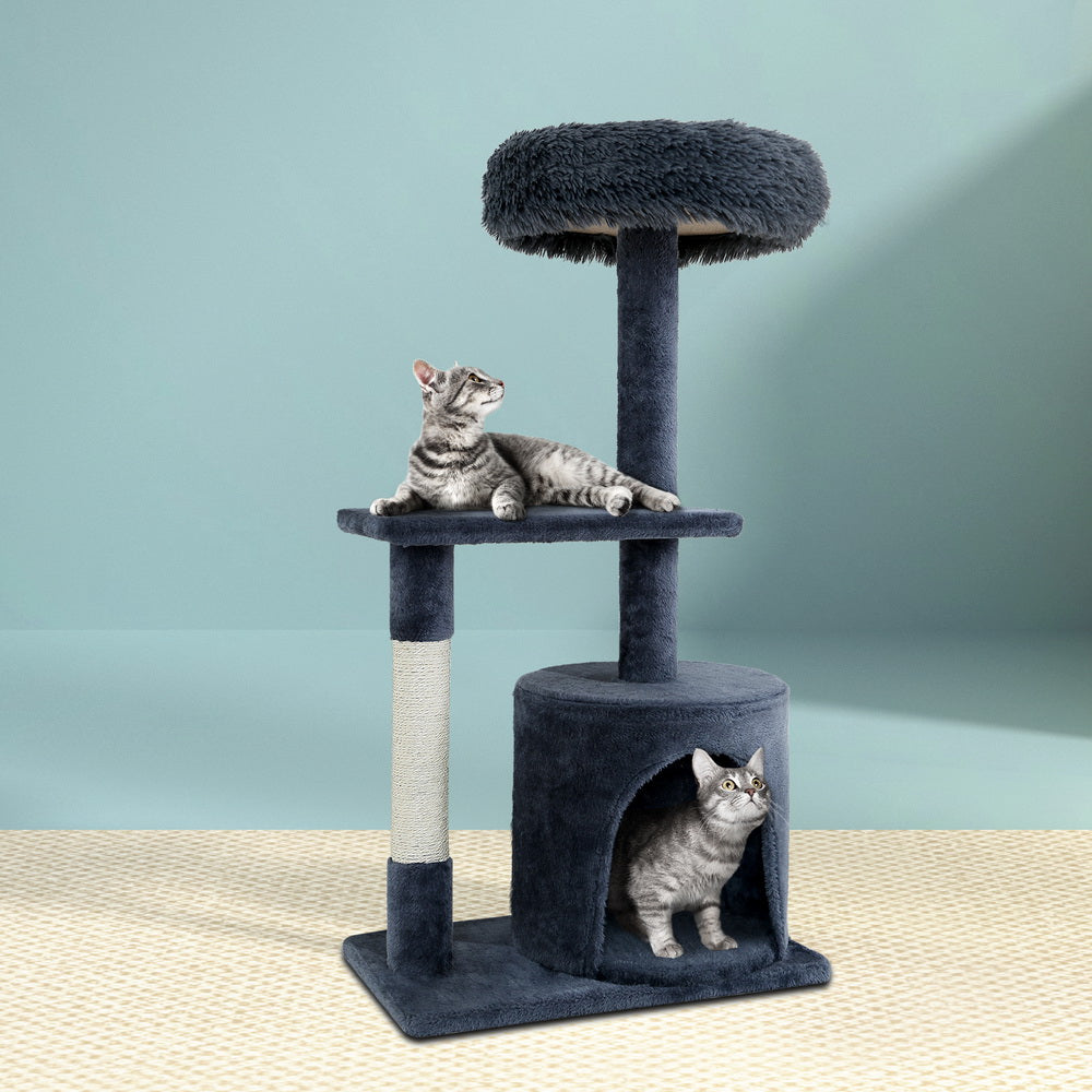 Modern Cat Tree Tower with Scratching Posts - Grey 94cm