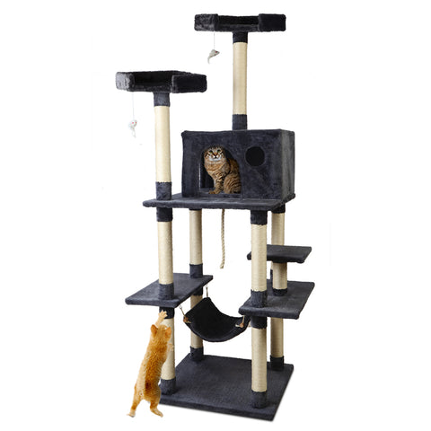 Heavy-Duty Cat Tree Tower with Scratching Posts - 184cm