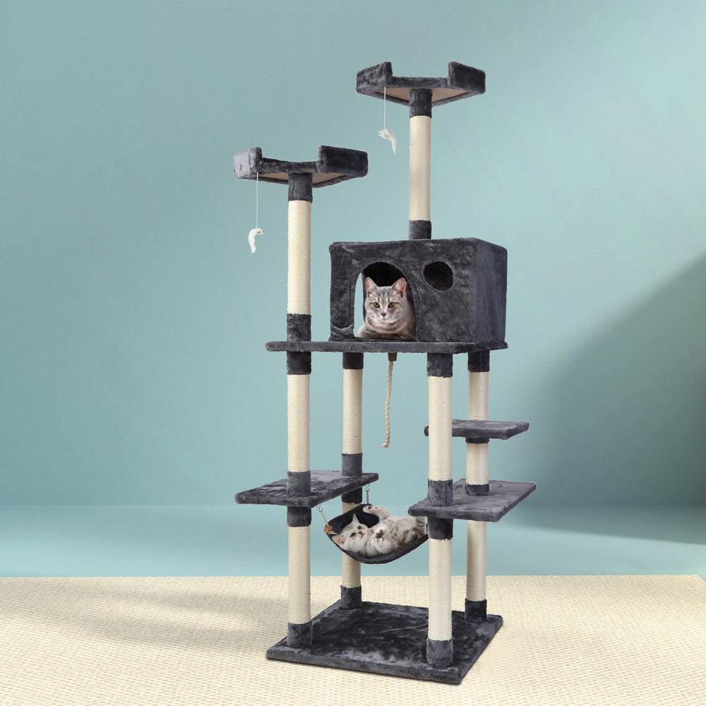 Heavy-Duty Cat Tree Tower with Scratching Posts - 184cm