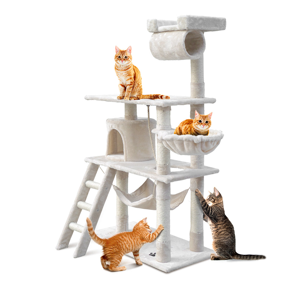 i.Pet Cat Tree 141cm Trees Scratching Post Scratcher Tower Condo House Furniture Wood