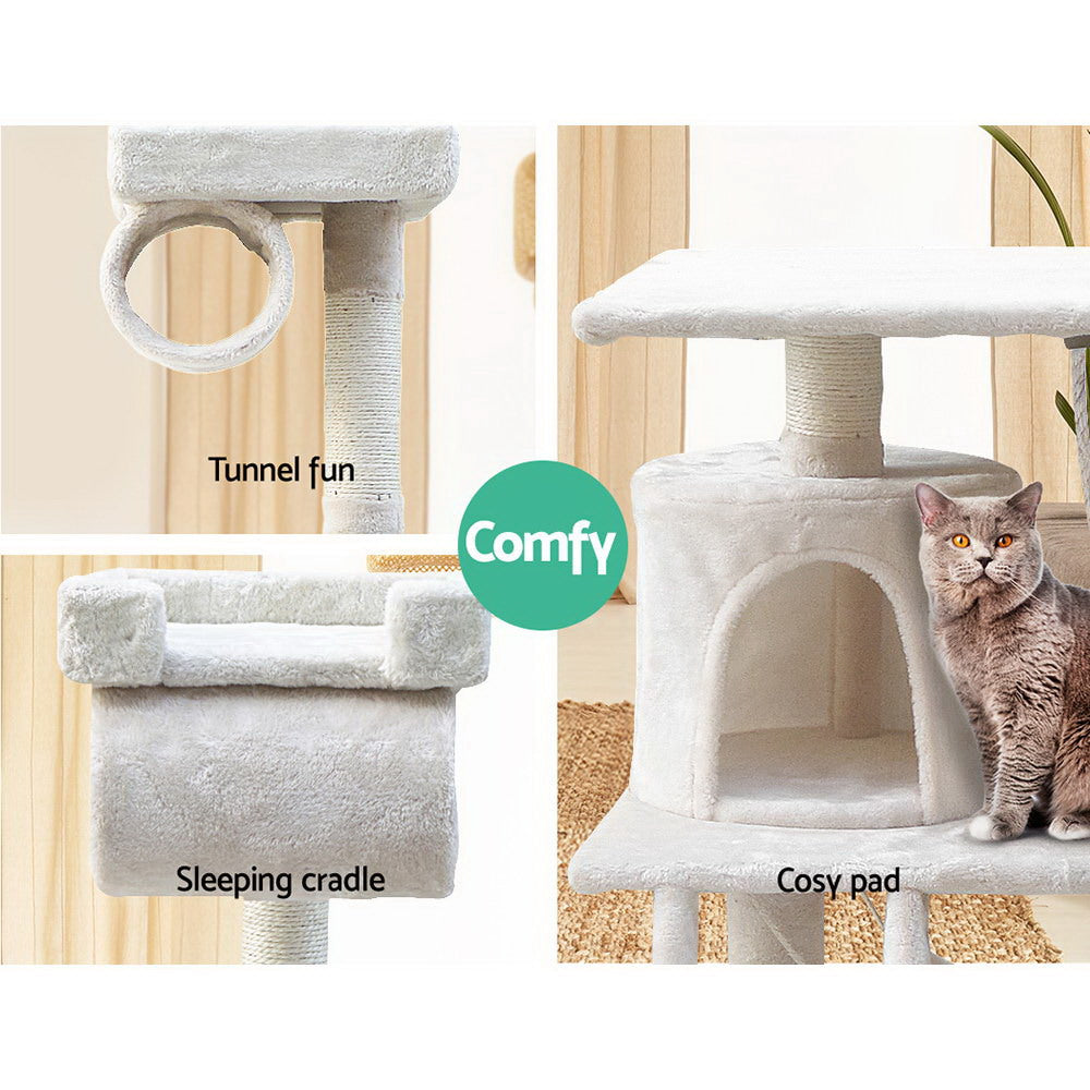 i.Pet Cat Tree 141cm Trees Scratching Post Scratcher Tower Condo House Furniture Wood