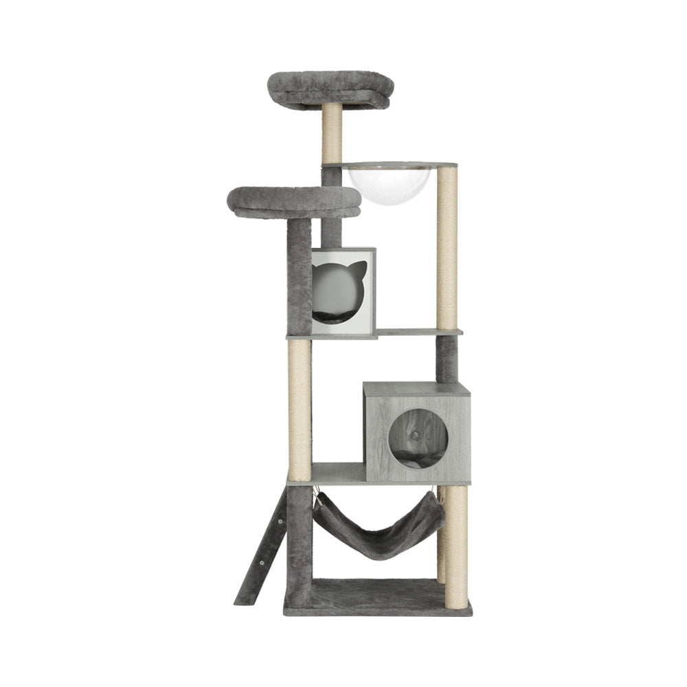 Wooden Cat Tree with Scratching Post - 178CM