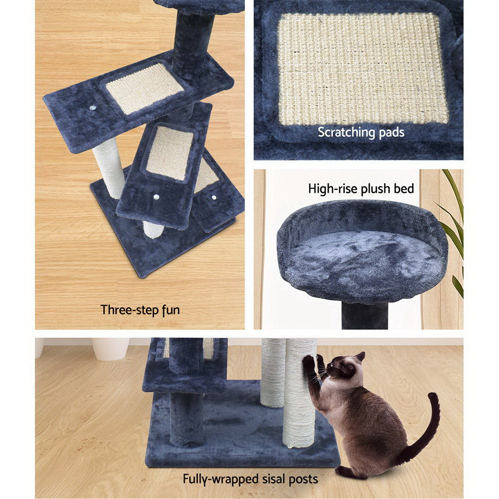 Sleek Cat Tree Tower with Scratching Posts - 100cm