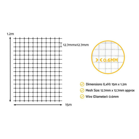 Durable Poultry Netting Wire Mesh - 15M