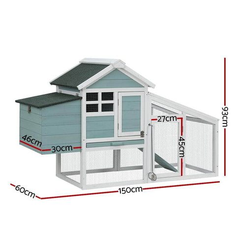 Large Outdoor Wooden Chicken Coop - 150CM