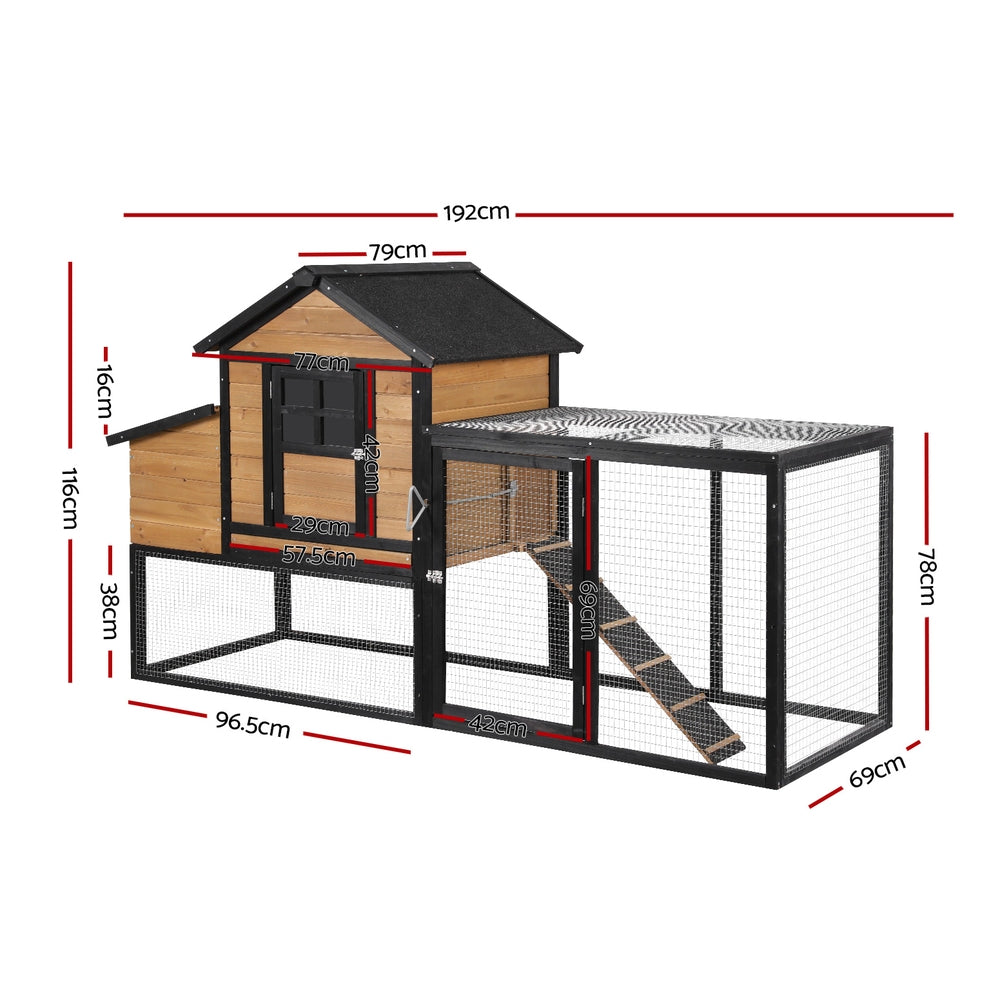 Modern Extra Large Wooden Chicken Coop - Outdoor Bunny House